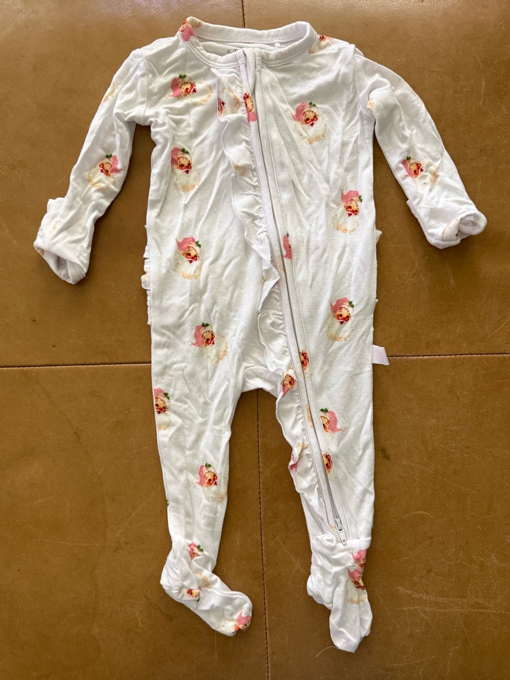 Stevie Js Viscose Bamboo Vintage Santa Newborn Footie